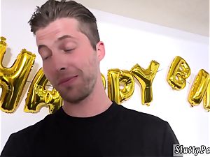 teenage guzzles phat load and rock-hard bday Surprise